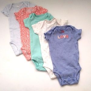 5 pack baby girl onesies
